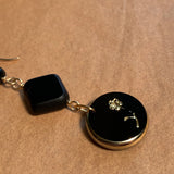 Vintage Jet Glass Earrings by Ruth