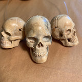 Large Hand-Carved Wood Skulls