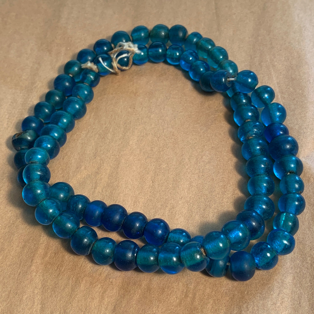 Antique Dark Aqua Peking Glass Beads