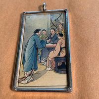 Sterling Pendant, Antique Cigarette Card