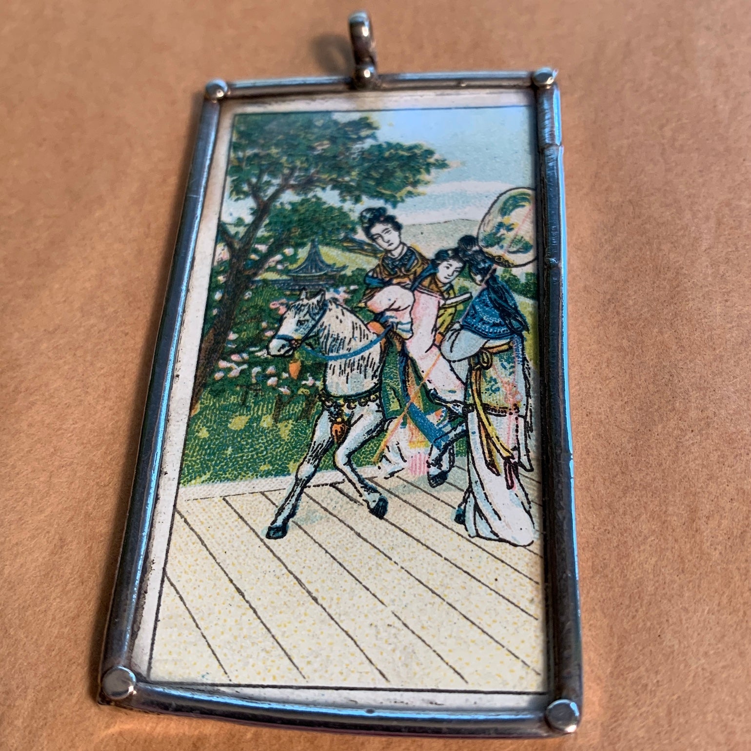cigarette card frames Sterling Pendant, Antique Cigarette Card cigarette card frames Sterling Pendant, Antique Cigarette Card