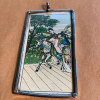 Sterling Pendant, Antique Cigarette Card