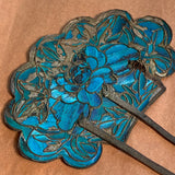 Antique Chinese Hair Pin, Kingfisher Feathers