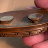 Chinese Carved Wood Belt Buckle, 1800's