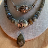 Labradorite & Antique Silver Necklace by Ruth