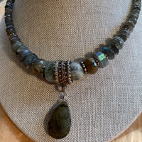 Labradorite & Antique Silver Necklace by Ruth