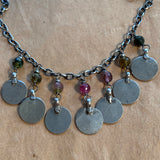 Tourmaline & Antique Silver Necklace by Ruth