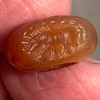 Ancient Afghan Seal, Etched Carnelian Pendant