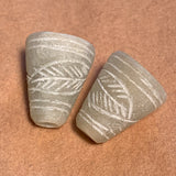 Pair of Afghan Serpentine Carved Cones