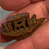 Antique Wooden Ship Ojime Bead, China