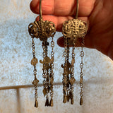 Antique Silver Chinese Multi-Dangle Earrings