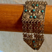 Vintage Silver & Turquoise Bracelet, Israel