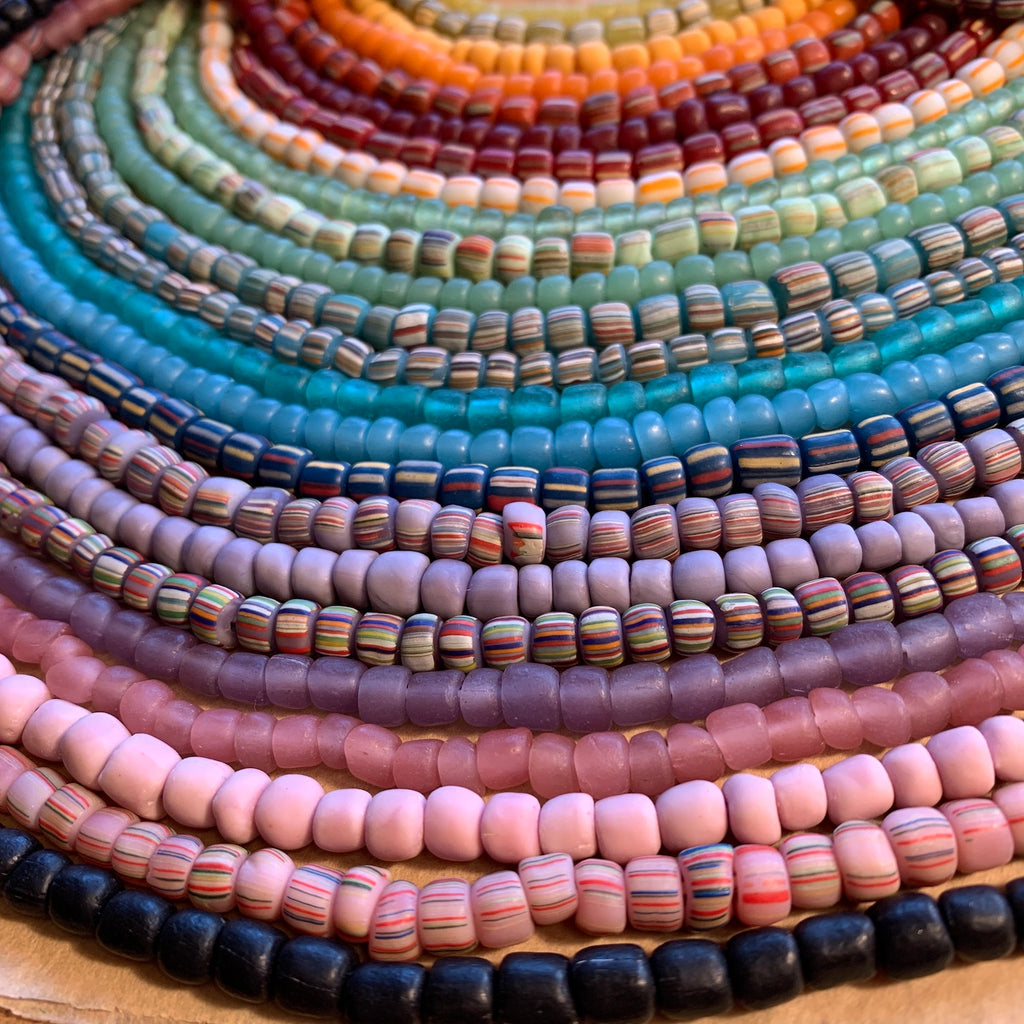Java Red Striped Glass Beads | Beadparadise.com
