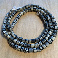 Java Black & White Striped Glass Beads