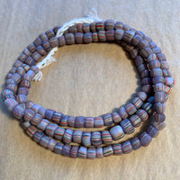 Java Opaque Lavender Striped Glass Beads