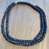 Java Opaque Capri Blue Striped Glass Beads