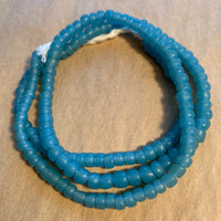 Translucent Matte Aqua Glass Beads, Java