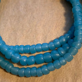 Translucent Matte Aqua Glass Beads, Java