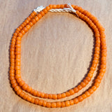 Java Matte Opaque Orange Glass Beads