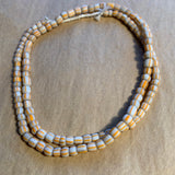 Java Matte Orange Striped Glass Beads