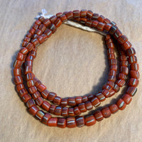 Java Matte Orange Striped Glass Beads