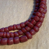 Translucent Matte Dark Red Glass Beads, Java