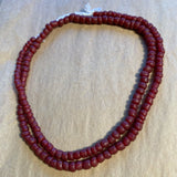 Translucent Matte Dark Red Glass Beads, Java