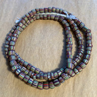 Java Opaque Lavender Striped Glass Beads