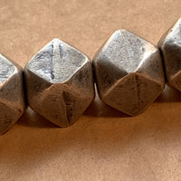 Large Coin Silver Cornerless Cube Beads, India