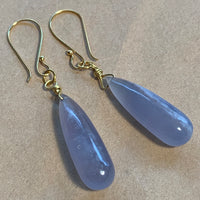 18 Karat Gold & Chalcedony Earrings