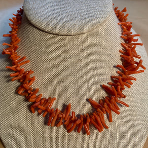 Vintage Italian Coral necklace, Barrel Coral beads, Antique coral  necklace,Graduated coral necklace, Faceted coral beads, Red coral