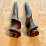 Pair of Palmwood Spiral Pendants, Lou Zeldis