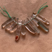 10 Rutilated Quartz Crystals, Top Drilled