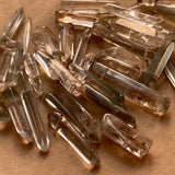 10 Rutilated Quartz Crystals, Top Drilled