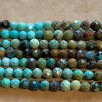 3mm Turquoise Faceted Round Beads