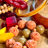 Tan & Brown Bakelite Beads