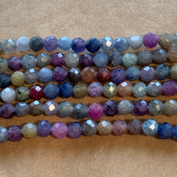 3mm Sapphire Faceted Round Beads