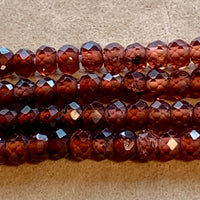 Faceted Garnet Rondelles