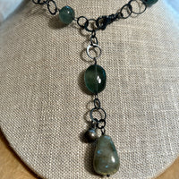 Moss Aquamarine & Sterling Necklace by Ruth