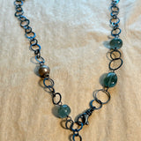 Moss Aquamarine & Sterling Necklace by Ruth