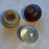 3 Antique Glass Beads