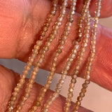 2mm Beige Zircon Tiny Round Beads