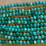 2mm Faceted Turquoise Beads