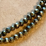 2.5mm Faceted Pyrite Beads