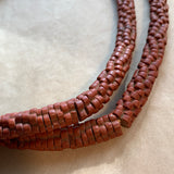Vintage Czech Glass Brick-Red Flower Beads