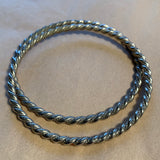 Pair of Vintage Sterling  Twisted Bangles