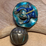 Small Chinese Button, Enameled Frog