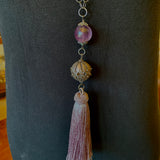 Purple Tourmaline, Lavender Tassel Necklace by Ruth