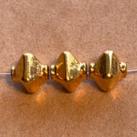 18 Kt Gold 4-Sided Bicone Beads, India