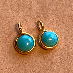 18 Karat Gold & Turquoise Charms